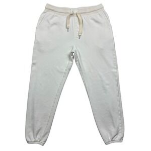 Outerknown Sweatpants Women L Beige/White Heavyweight Organic Cotton Cinched Leg